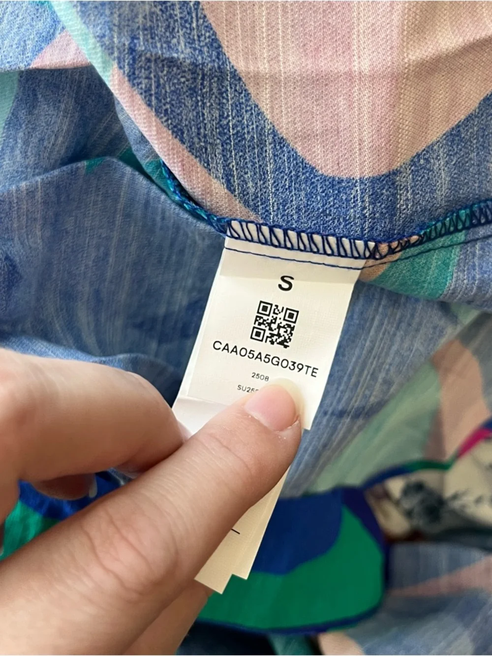 Cupshe Papaya Pop Tropical Mini Wrap Dress Small S Blue Green Print NWT Womens - Picture 14 of 15